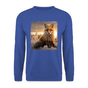Foxes realistic fox - Unisex Sweatshirt - royal blue - Front - Alina (178cm) & Michal (187cm)