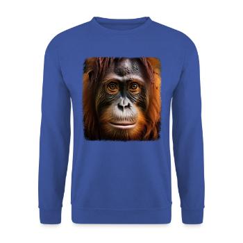Orangs-outans réalistes Orangs-outans - Sweat-shirt Unisexe - bleu royal - Devant - Alina (178cm) & Michal (187cm)