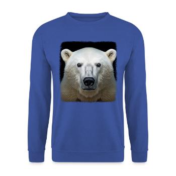 Polar Bear Realistic Polar Bear - Unisex Sweatshirt - royal blue - Front - Alina (178cm) & Michal (187cm)
