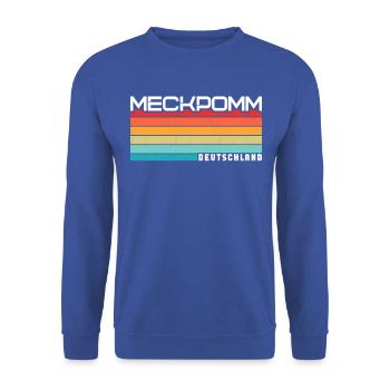 Meckpomm Mecklenburg Vorpommern - Unisex Pullover - Royalblau - Vorne - Alina (178cm) & Michal (187cm)