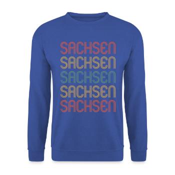 Saxon Saxon Saxony - Unisex Sweatshirt - royal blue - Front - Alina (178cm) & Michal (187cm)