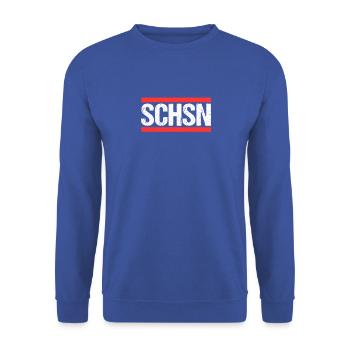 Sachse Sächsin Sachsen - Unisex Pullover - Royalblau - Vorne - Alina (178cm) & Michal (187cm)