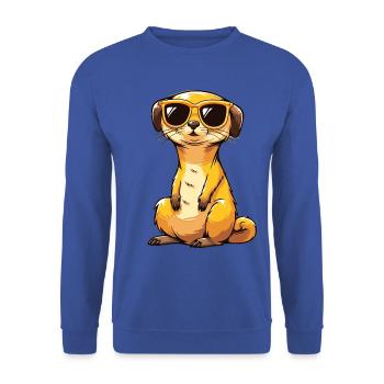 Erdmännchen Mit Sonnenbrille Meerkat - Unisex Pullover - Royalblau - Vorne - Alina (178cm) & Michal (187cm)