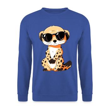 Meerkat with sunglasses Meerkat - Unisex Sweatshirt - royal blue - Front - Alina (178cm) & Michal (187cm)