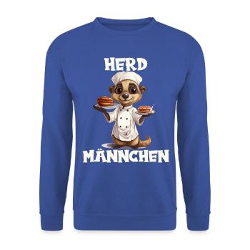 Erdmännchen kochen Koch Kochmütze Herdmännchen - Unisex Pullover - Royalblau - Vorne - Alina (178cm) & Michal (187cm)