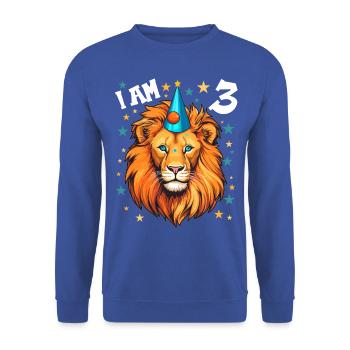 I'm 3 Years Old Lion Lion 3rd Birthday - Unisex Sweatshirt - royal blue - Front - Alina (178cm) & Michal (187cm)