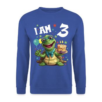 I'm 3 Turtles Turtle 3rd Birthday - Unisex Sweatshirt - royal blue - Front - Alina (178cm) & Michal (187cm)