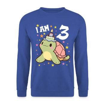 Ich bin 3 Schildkröten Schildkröte 3. Geburtstag - Unisex Pullover - Royalblau - Vorne - Alina (178cm) & Michal (187cm)