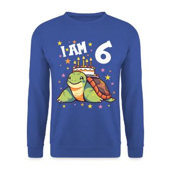 Je suis 6 tortues Tortue 6e anniversaire - Sweat-shirt Unisexe - bleu royal - Devant - Alina (178cm) & Michal (187cm)