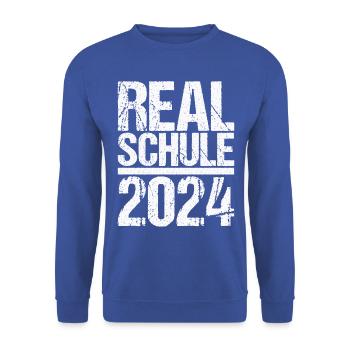 Realschule Junge Mädchen Realschule 2024 - Unisex Pullover - Royalblau - Vorne - Alina (178cm) & Michal (187cm)