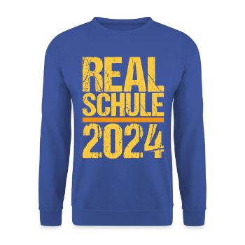 Realschule Junge Mädchen Realschule 2024 - Unisex Pullover - Royalblau - Vorne - Alina (178cm) & Michal (187cm)