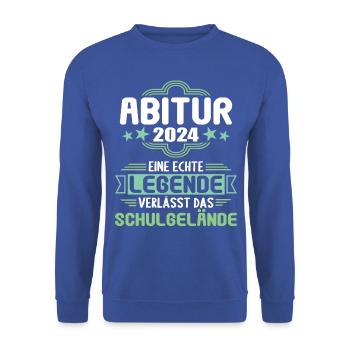 Abitur Junge Mädchen Abi Abitur 2024 - Unisex Pullover - Royalblau - Vorne - Alina (178cm) & Michal (187cm)