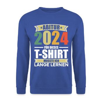Abitur Junge Mädchen Abi Abitur 2024 - Unisex Pullover - Royalblau - Vorne - Alina (178cm) & Michal (187cm)