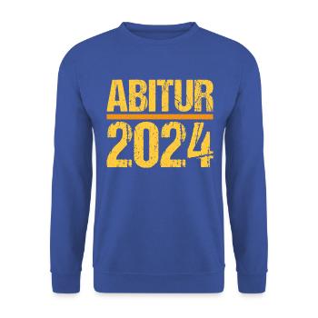 Abitur Junge Mädchen Abi Abitur 2024 - Unisex Pullover - Royalblau - Vorne - Alina (178cm) & Michal (187cm)