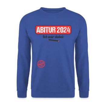 Abitur Junge Mädchen Abi Abitur 2024 - Unisex Pullover - Royalblau - Vorne - Alina (178cm) & Michal (187cm)