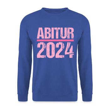 Abitur Junge Mädchen Abi Abitur 2024 - Unisex Pullover - Royalblau - Vorne - Alina (178cm) & Michal (187cm)