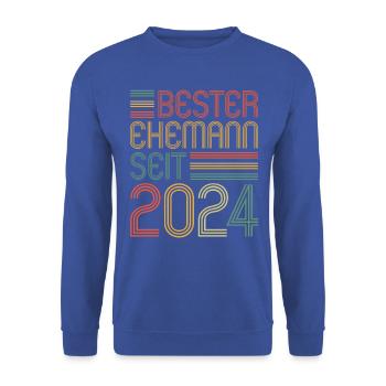 Meilleur mari depuis 2024 1er anniversaire de mariage - Sweat-shirt Unisexe - bleu royal - Devant - Alina (178cm) & Michal (187cm)