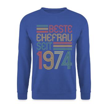 Best wife since 1974 50th wedding anniversary - Unisex Sweatshirt - royal blue - Front - Alina (178cm) & Michal (187cm)