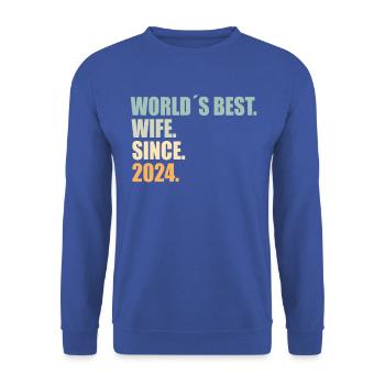 Meilleure femme depuis 2024 1er anniversaire de mariage - Sweat-shirt Unisexe - bleu royal - Devant - Alina (178cm) & Michal (187cm)
