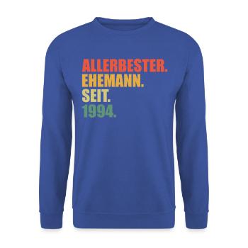 Best husband since 1994 30th wedding anniversary - Unisex Sweatshirt - royal blue - Front - Alina (178cm) & Michal (187cm)
