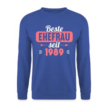 Meilleure épouse depuis 1989 35e anniversaire de mariage - Sweat-shirt Unisexe - bleu royal - Devant - Alina (178cm) & Michal (187cm)