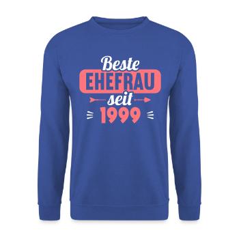 Best wife since 1999 25th wedding anniversary - Unisex Sweatshirt - royal blue - Front - Alina (178cm) & Michal (187cm)