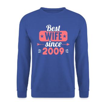 Best wife since 2009 15th wedding anniversary - Unisex Sweatshirt - royal blue - Front - Alina (178cm) & Michal (187cm)
