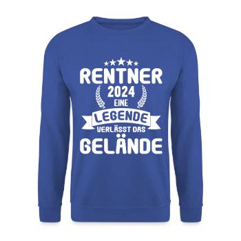 Retirement Pension Pensioner Pensioner Pension 2024 - Unisex Sweatshirt - royal blue - Front - Alina (178cm) & Michal (187cm)