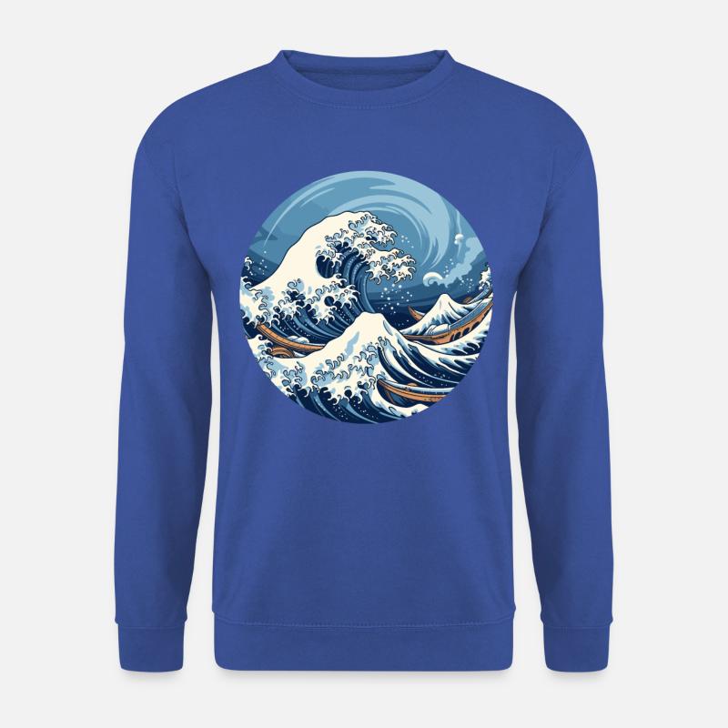 Große Welle The Great Wave Kanagawa - Unisex Pullover - Royalblau