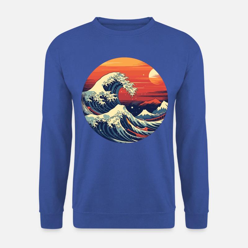 Große Welle The Great Wave Kanagawa - Unisex Pullover - Royalblau