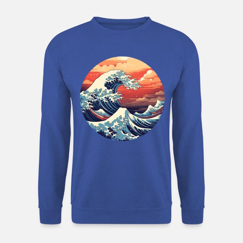 Große Welle The Great Wave Kanagawa - Unisex Pullover - Royalblau