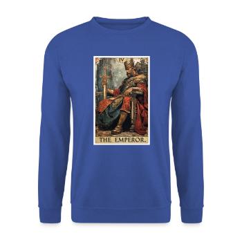 Tarot card The Emperor The Ruler - Unisex Sweatshirt - royal blue - Front - Alina (178cm) & Michal (187cm)