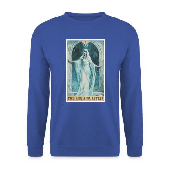 Tarotkarte The High Priestess Die Hohepriesterin - Unisex Pullover - Royalblau - Vorne - Alina (178cm) & Michal (187cm)