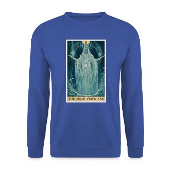 Tarotkarte The High Priestess Die Hohepriesterin - Unisex Pullover - Royalblau - Vorne - Alina (178cm) & Michal (187cm)