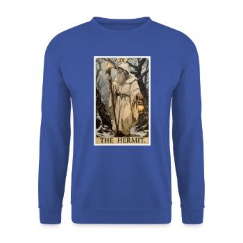Carte de Tarot Carte de Tarot L’Ermite L’Ermite - Sweat-shirt Unisexe - bleu royal - Devant - Alina (178cm) & Michal (187cm)