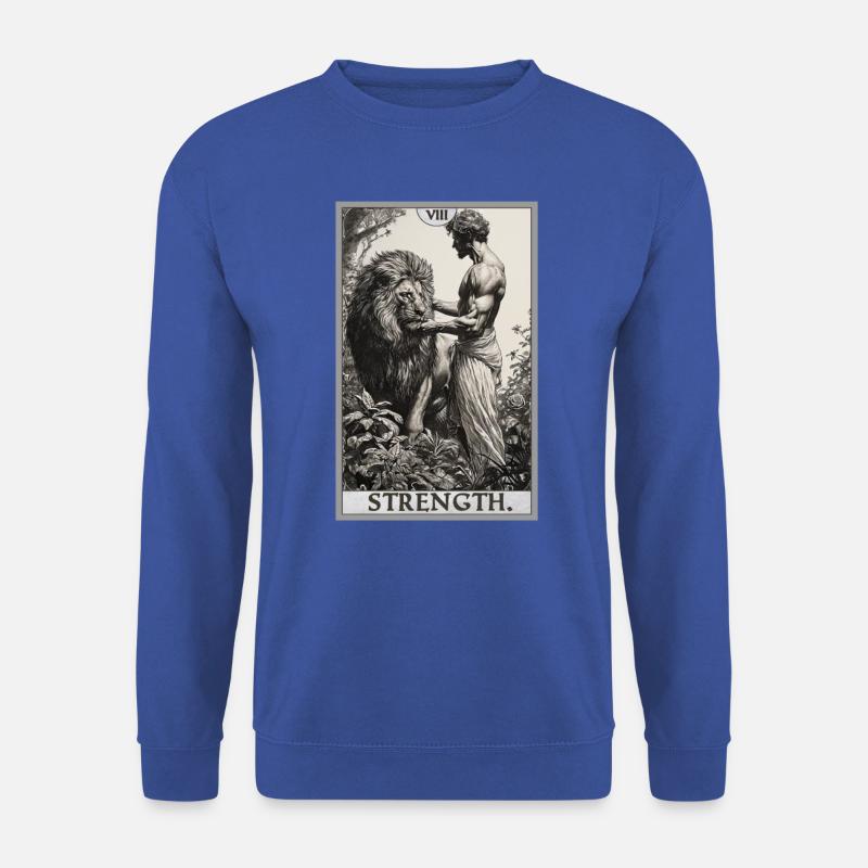 Tarotkarten Tarotkarte Strength Kraft - Unisex Pullover - Royalblau