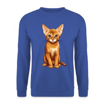 Abyssinian Cat Abessinierkatze - Unisex Sweatshirt - royal blue - Front - Alina (178cm) & Michal (187cm)