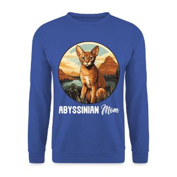 Abyssinian Cat Abessinierkatze - Unisex Sweatshirt - royal blue - Front - Alina (178cm) & Michal (187cm)