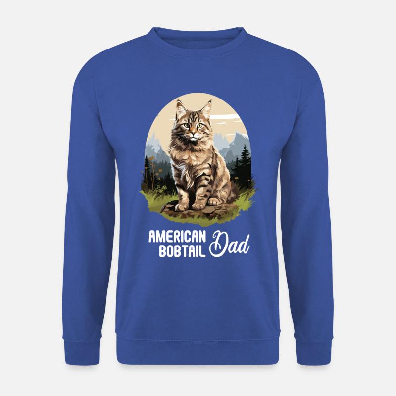 Cat Katzen American Bobtail - Unisex Pullover - Royalblau