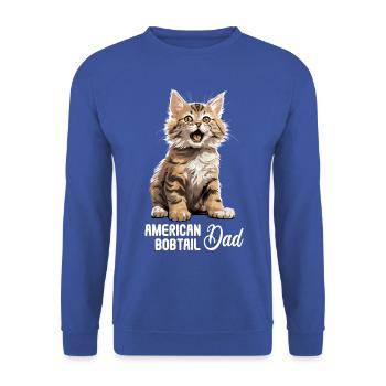Cat Cats American Bobtail - Unisex Sweatshirt - royal blue - Front - Alina (178cm) & Michal (187cm)