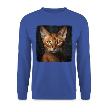 Abyssinian Cat Abessinierkatze - Unisex Sweatshirt - royal blue - Front - Alina (178cm) & Michal (187cm)