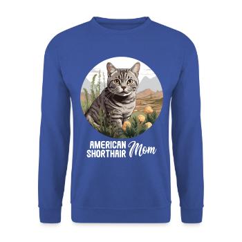 Cat Cats American Shorthair - Unisex Sweatshirt - royal blue - Front - Alina (178cm) & Michal (187cm)