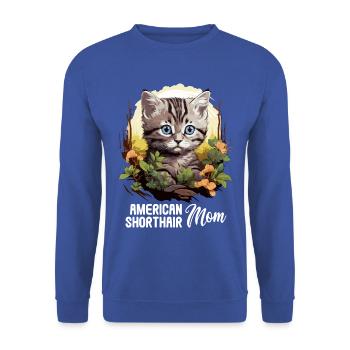 Cat Cats American Shorthair - Unisex Sweatshirt - royal blue - Front - Alina (178cm) & Michal (187cm)