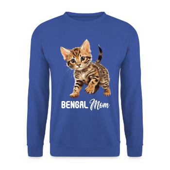 Bengal Cat Bengalkatze - Unisex Pullover - Royalblau - Vorne - Alina (178cm) & Michal (187cm)