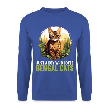 Chat du Bengale Bengalkatze - Sweat-shirt Unisexe - bleu royal - Devant - Alina (178cm) & Michal (187cm)
