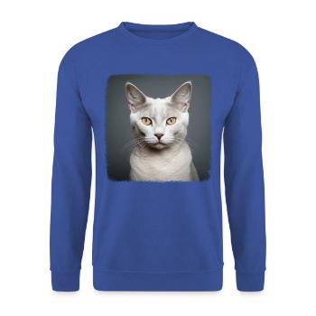 Burmilla Chaton Burmilla Chat - Sweat-shirt Unisexe - bleu royal - Devant - Alina (178cm) & Michal (187cm)