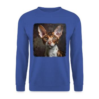 Cornish Rex Kätzchen Cornish Rex Katze - Unisex Pullover - Royalblau - Vorne - Alina (178cm) & Michal (187cm)