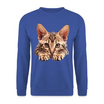 Mau égyptien Chaton Chat égyptien Mau - Sweat-shirt Unisexe - bleu royal - Devant - Alina (178cm) & Michal (187cm)
