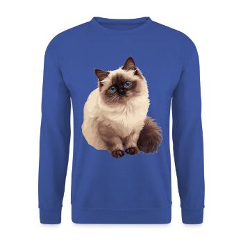 Chat de l’Himalaya Colourpoint Katze - Sweat-shirt Unisexe - bleu royal - Devant - Alina (178cm) & Michal (187cm)