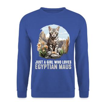 Egyptian Mau Kätzchen Katze Ägyptische Mau - Unisex Pullover - Royalblau - Vorne - Alina (178cm) & Michal (187cm)